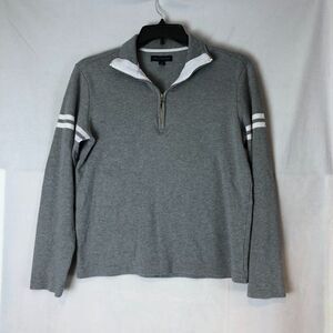 BANANA REPUBLIC 1/4 Zip Up LS Gray Pullover Knit Sweater men's Size S.       M2